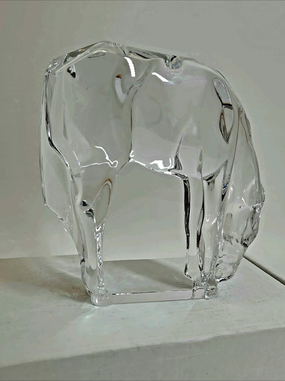 Vintage Hoya Crystal Grazing Horse Sculpture - Japan Art Glass (Sign of Wear)
